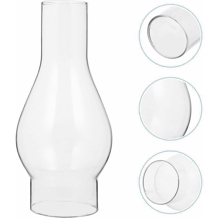 Abat-jour en Verre Transparent pour Lampe à Pétrole Résistant à Haute Température Compatible avec Lampes Standard (petite) YYV