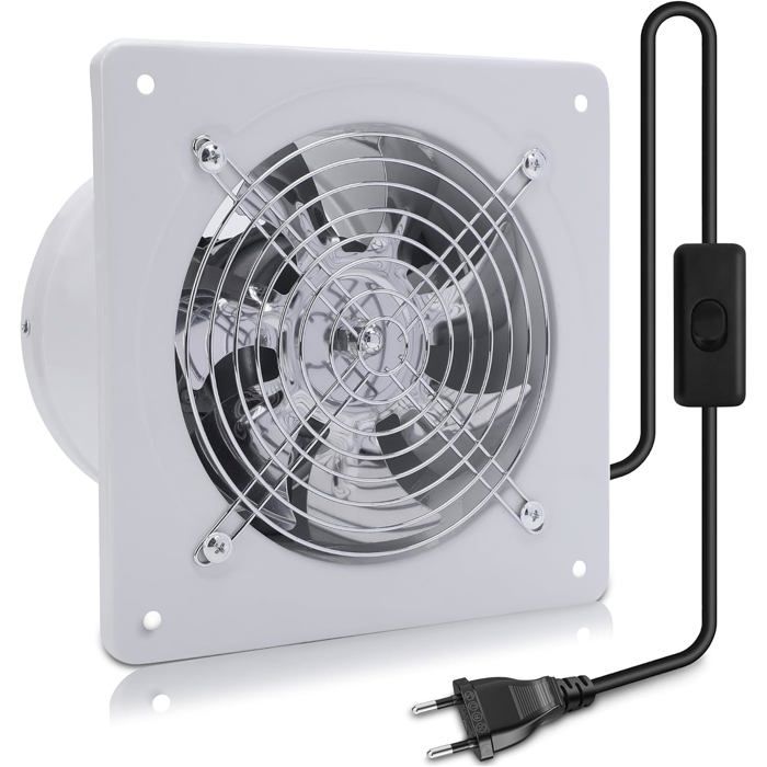 Ventilateur Extracteur dAir 250mm - 10 Inch 1750m³/h - Blanc - Cuisine et Salle de Bain