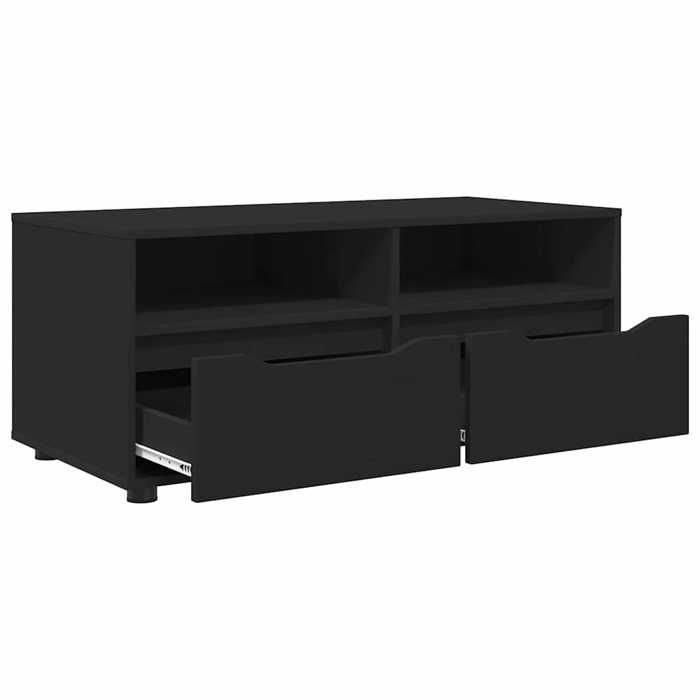 NEUF Armoire TV - Noir - Meuble TV - TABLE TV - avec tiroir Noir 100x48x43 cm - Bois dingénierie TT5563