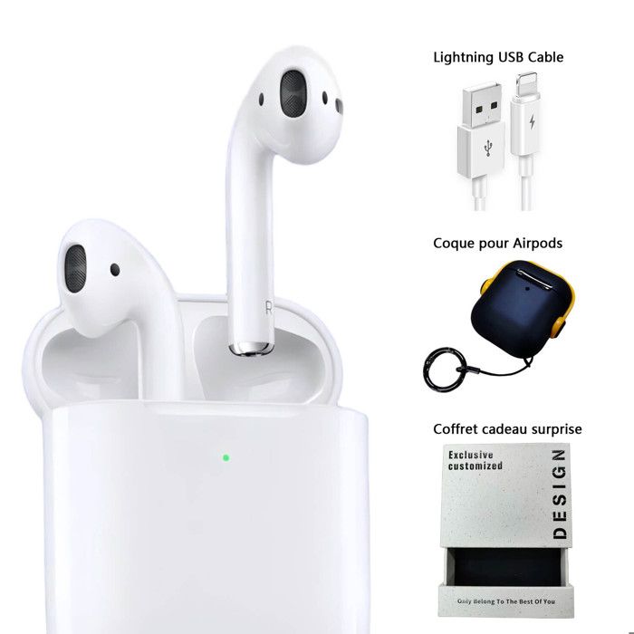 Apple AirPods 2 génération (2019) avec boîtier de charge Écouteurs Sans fil - Casque Audio