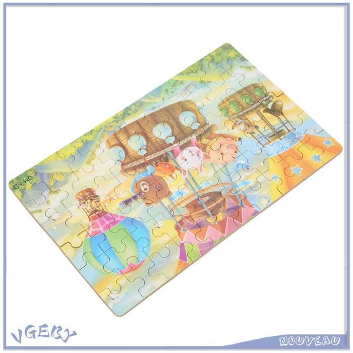 Puzzle Mappemonde Animaux et Monuments, 300 pieces - Planisphere