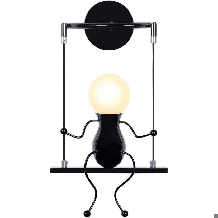 Applique Murale Moderne en Fer Base E27 Lampe Murale Design pour Chambre Chevet Escalier Couloir(ampoule non APPLIQUE DINTERIEUR