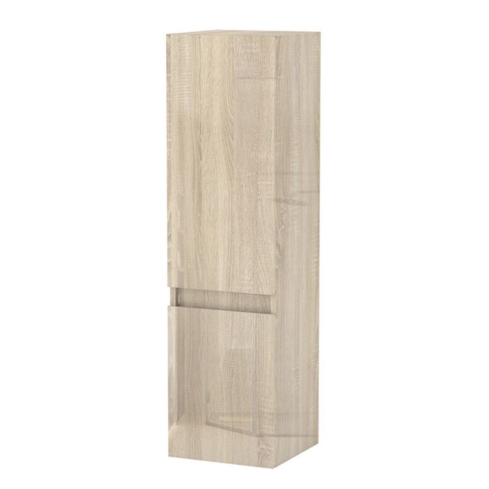 AICA meuble colonne de salle de bain 30 cm chêne brillant - 2 portes - design épuré moderne - suspendu - pour rangement optimal AICA meuble colonne de salle de bain 30 cm chêne brillant - 2 portes - design épuré moderne - suspendu - pour rangement optimal