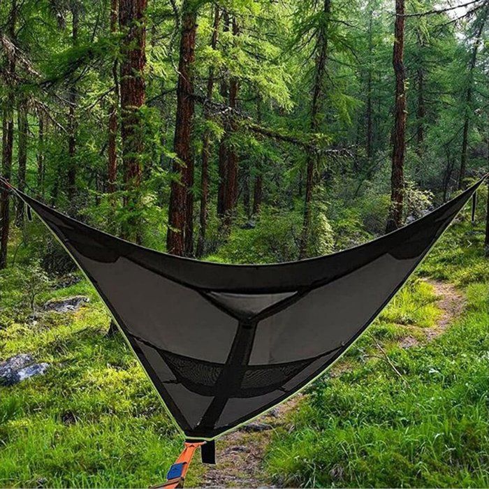 Hamac triangulaire-400 x 400 x 400 cm-Hamac portable multi-personnes-Hamac de camping 3 points-Conçu pour 2 à 3 personnes-Idéal