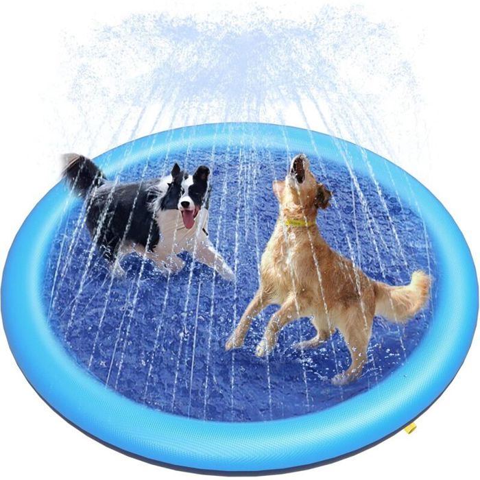 Tapis darrosage pour chiens - Unbrand - Diamètre 150 cm - PVC sans BPA - Épaisseur 05 mm - Compatible tuyaux 19 cm