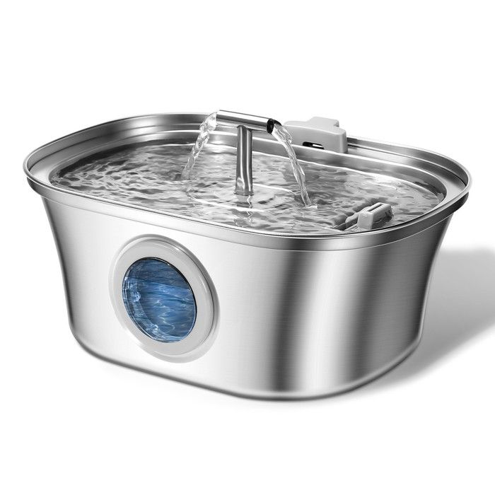 Fontaine à eau pour chats – Fontaine à eau de source – Capacité de 32 L – Silencieuse – Pose sur pied – Niveau deau visible –...