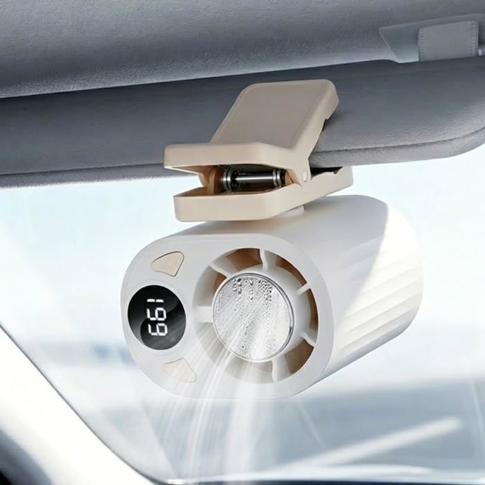 Ventilateur de voiture à pince (modèle 2026) – Ventilateur de refroidissement portable avec rotation à 360°