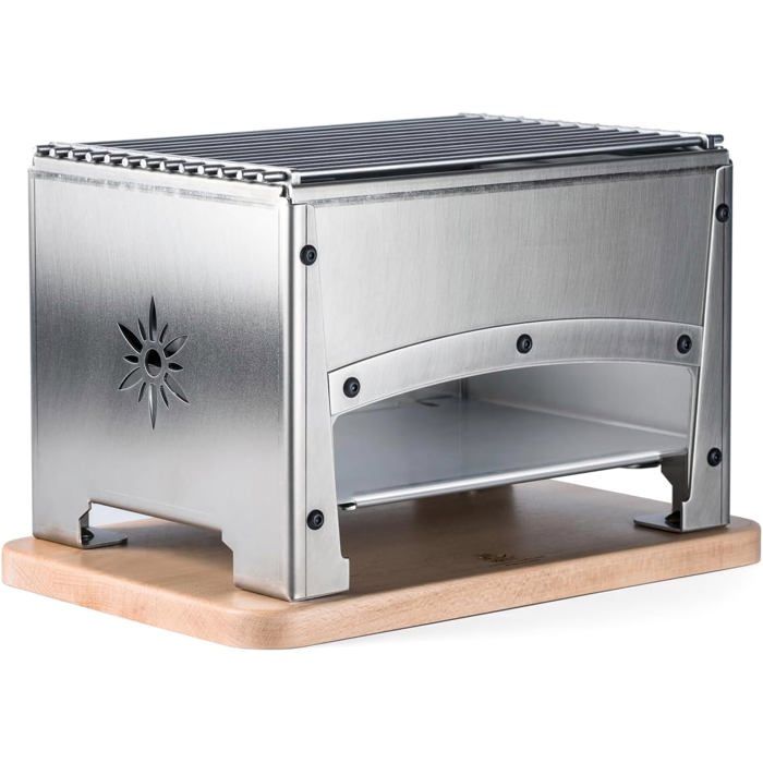 Barbecue De Table Portable Charbon Inox - 33 X 22 X 21 5 Cm Fabriqué En France Prêt En 10 Min Inox 18/10 Ne Rouille Pas