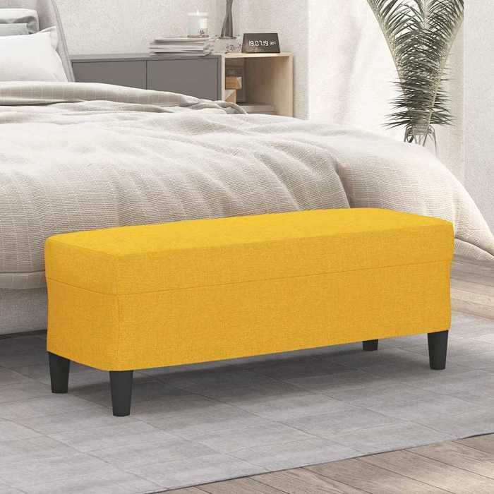 Meuble Banc - HAOSHOP - Banc Jaune clair 100x35x41 cm Tissu&01_48841