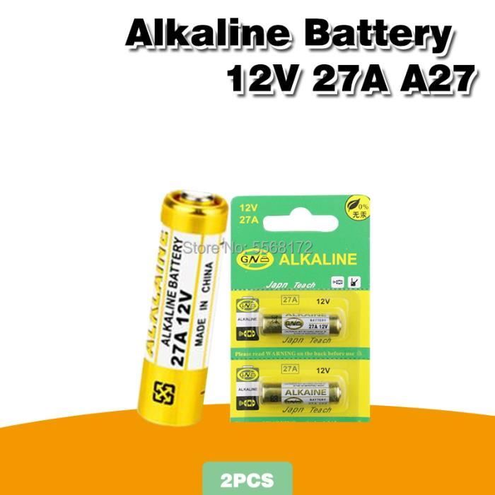 12vLot De 2 Piles Alcalines 27a A27 12v, 27ae 27mn, Pour Alarme