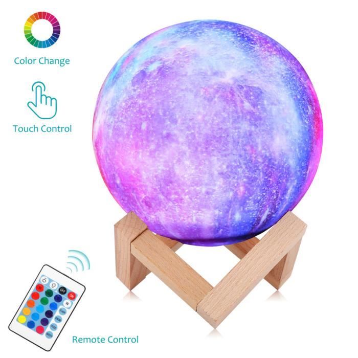 Lampe Lune 3D, Veilleuse LED Lampe Lune 15CM 16 Couleurs Avec Telecommande Lampe De Nuit Rgb Moonlight Avec Usb Rechargeable 89321453