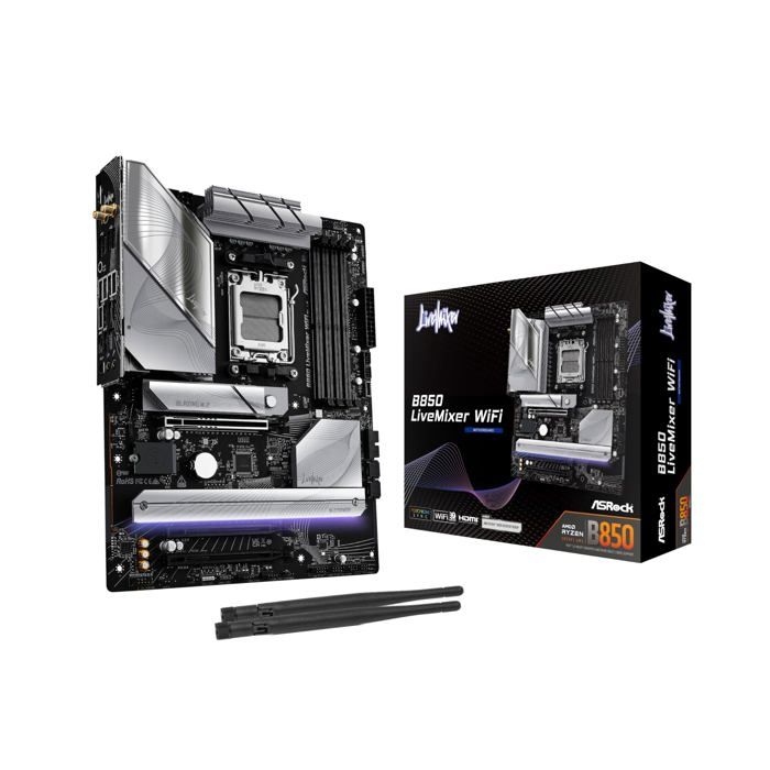 Carte Mère – ASROCK – B850 LiveMix – WiFi – Socket AM5 – Performance avancée