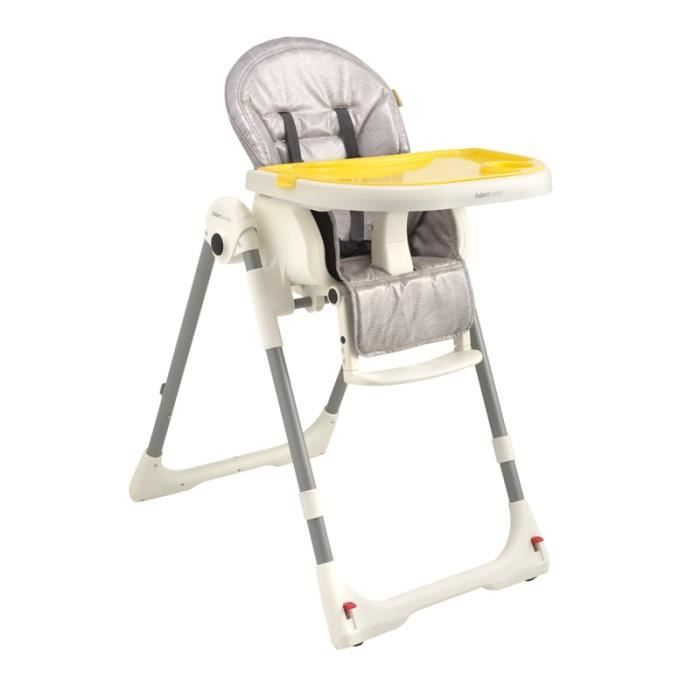 Chaise Haute bébé design AUBERT CONCEPT - Chevrons Gris - Réglable