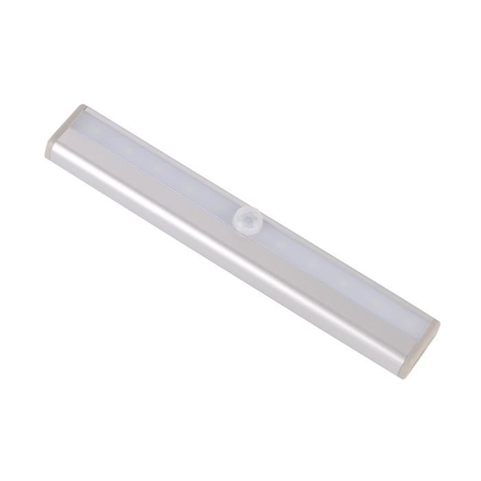 10 lampes induction LED sans fil de larmoire lumiere avec capteur de mouvement nuit en aluminium pour armoire chambre
