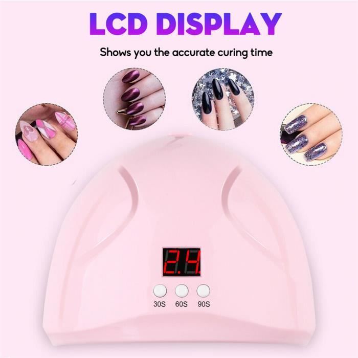 Lampe UV Sèche Ongles - Nail Light D22473 - 200W LED avec 3 Minuteries - Chargement USB - Rose