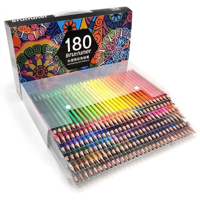Agptek 56pcs crayons aquarellables, ensemble de 48 crayons de couleur  aquarelle avec 3 crayons 2b et des petites accessoires, crayon aquarelle  parfaits pour mélanger les couleurs et les superposer - Conforama