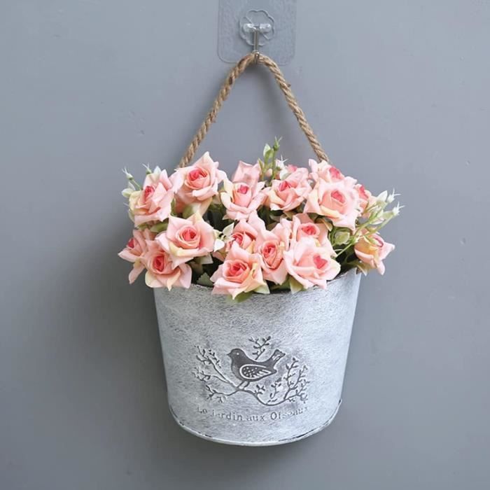 3Pcs Jardinières Murales Pots De Fleurs Muraux Métal Porte
