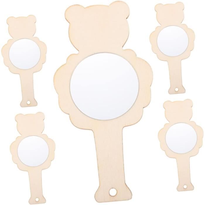 Kit Bricolage Miroir En Bois – 12 Miroirs (cœur, Rectangle, Cercle, Ellipse) – Peintures Aquarelle + Autocollants Cristal – Idée Cadeau Fête D’enfants – Dès 4 Ans
