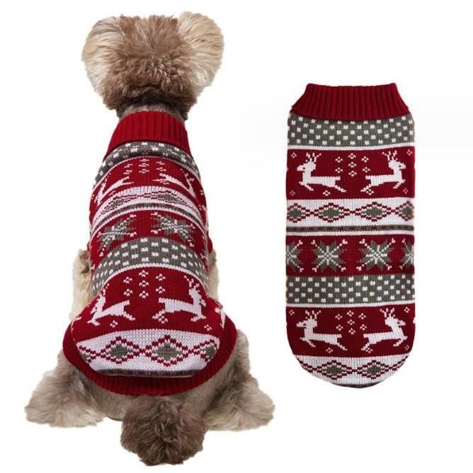 Déguisement de chien de noël,pull de Noël pour chien chat,avec motif