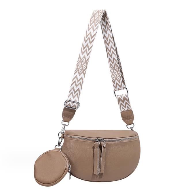 Sac banane femme bandouliere avec Porte Monnaie Amovible Sac Banane Femme Bandouliere sac banane femme cuir Kaki Cdiscount Bagagerie Maroquinerie