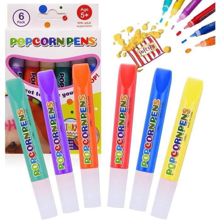 12PCS DIY Bubble Popcorn Drawing Pens,Magic Puffy Pens, Popcorn