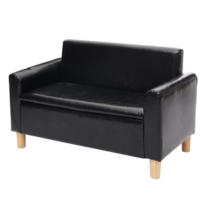Canapé Pour Enfant Bébé - Avec Coffre de Rangement - En PVC Noir L 80 x P  41 x H 51 cm Noir - Cdiscount Prêt-à-Porter