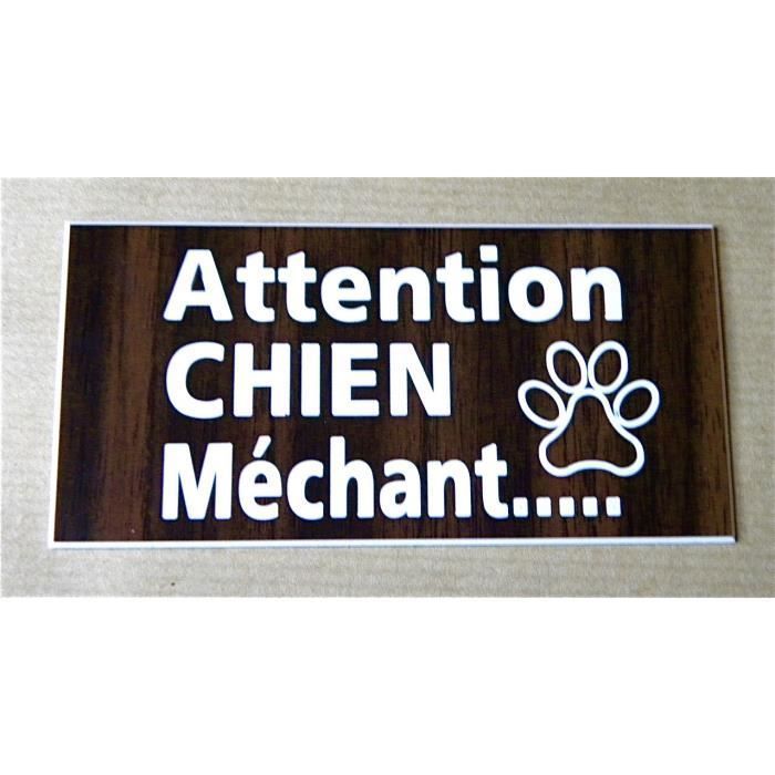 Plaque Gravee Panneau Attention Chien Mechant 98 X 0 Mm Cdiscount Animalerie