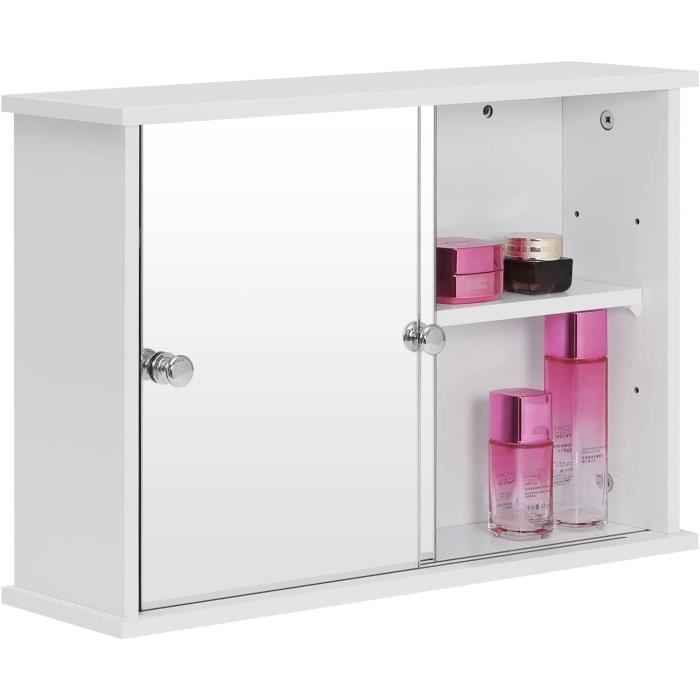 Armoire de Toilette Murale avec Miroir 55x36x14cm,Meuble de Salle de