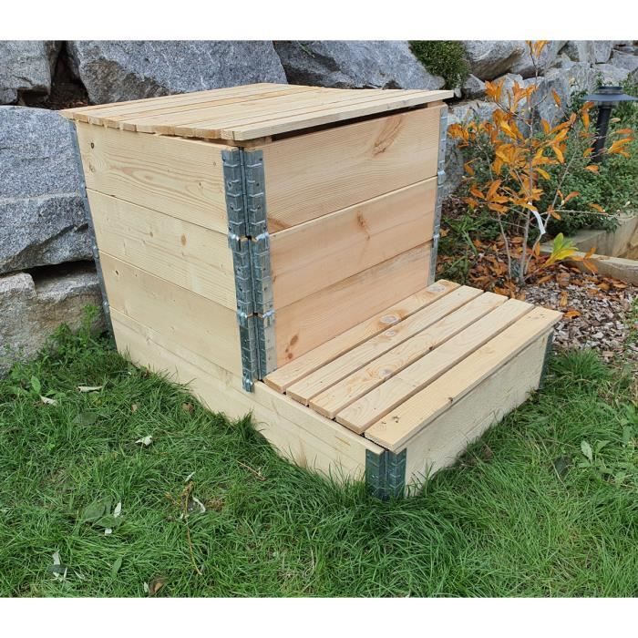 Composteur en bois naturel de 570 litres-