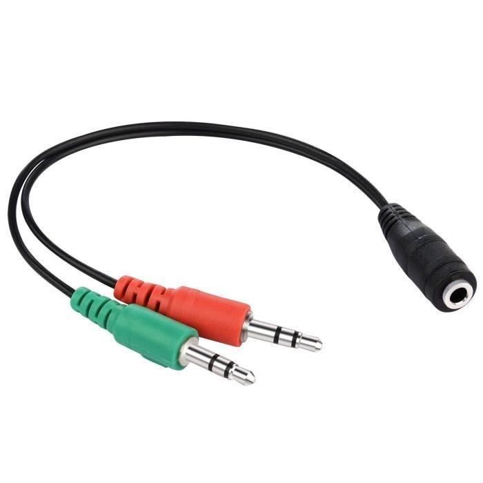 INECK® 3.5mm Câble Adaptateur Stéréo Audio Micro Y Câble Adaptateur [ 1 x  jack 3,5 mm Femelle vers 2 x 3,5 mm Mâle ] pour Casque - Cdiscount  Informatique
