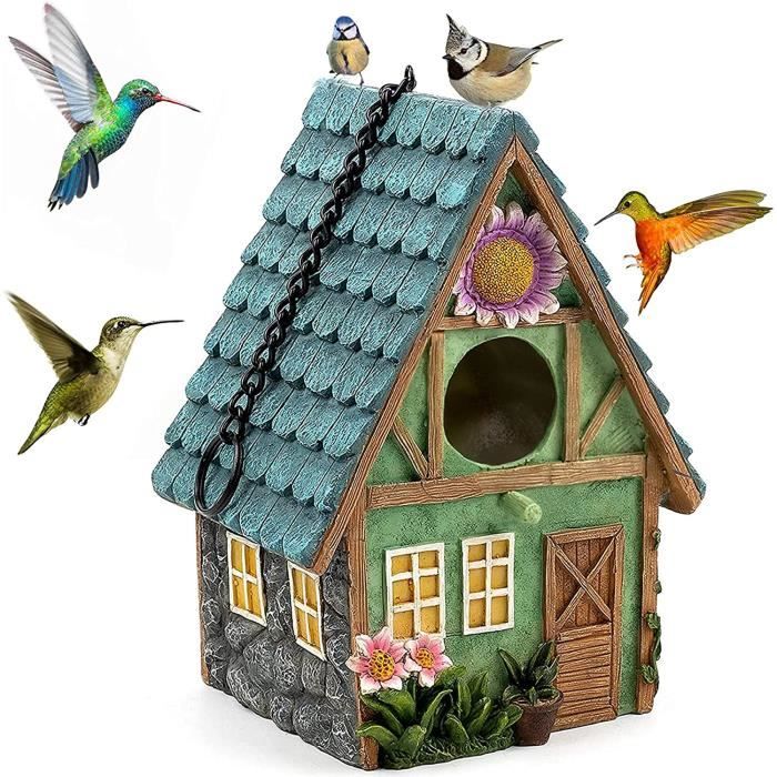 Volière,Maison de colibri en bois à suspendre, nid d'oiseau naturel pour l' extérieur- A[D61047251] - Cdiscount Animalerie