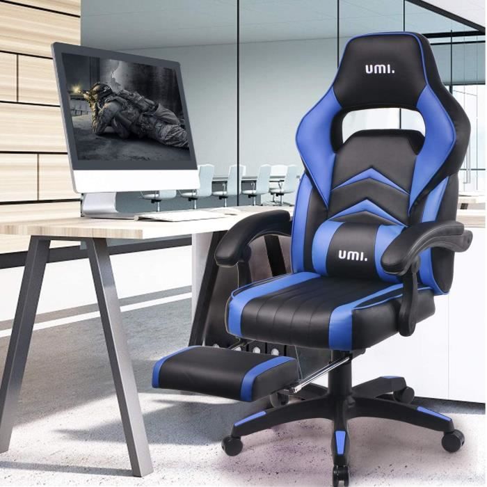 Chaise De Bureau Fauteuil De Bureau Gamer Dossier Inclinable En Pu Chaises De Gaming Pivotantes Ergonomiques Prix Pas Cher Cdiscount