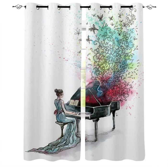 Rideaux Occultants Nains De Noël – 2 Panneaux 140x240 Cm – Isolation Thermique Et Anti-Lumière 95% – Thème Hiver