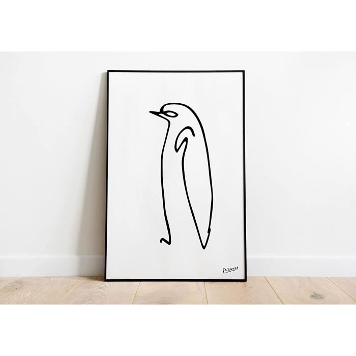 Art Mural Minimaliste Nordique Picasso Animaux Affiche Dessin Au Trait Abstrait Toile Tableau Art Peinture Scandinave Tableaux Decoration à La Maison 20x30cm×6pcs sans Cadre