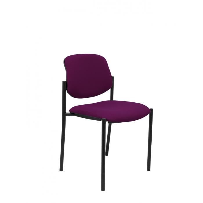 Chaise confidentielle avec 4 pieds et structure noire - Assise et dossier rembourrés en tissu BALI violet PIQUERAS Y CRESPO Modèle Chaise confidentielle avec 4 pieds et structure noire - Assise et dossier rembourrés en tissu BALI violet PIQUERAS Y CRESPO Modèle