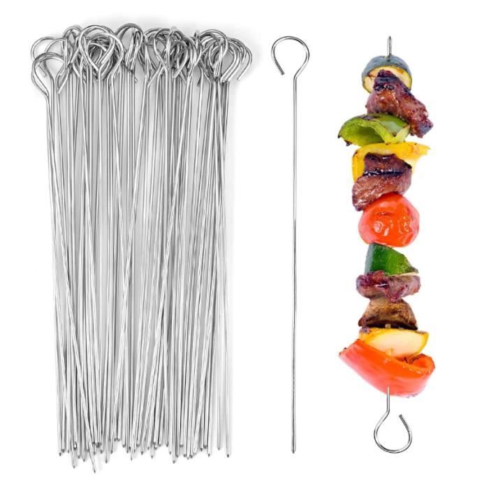 Pique à brochette - Acier inoxydable - 20 cm - 50 pièces - Résistant à
