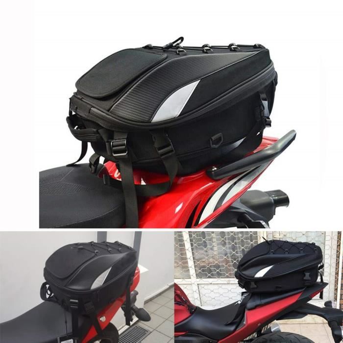  Sac à dos et sac de siège de moto - double usage - sac à dos et  sac à bagages étanche pour casque de moto