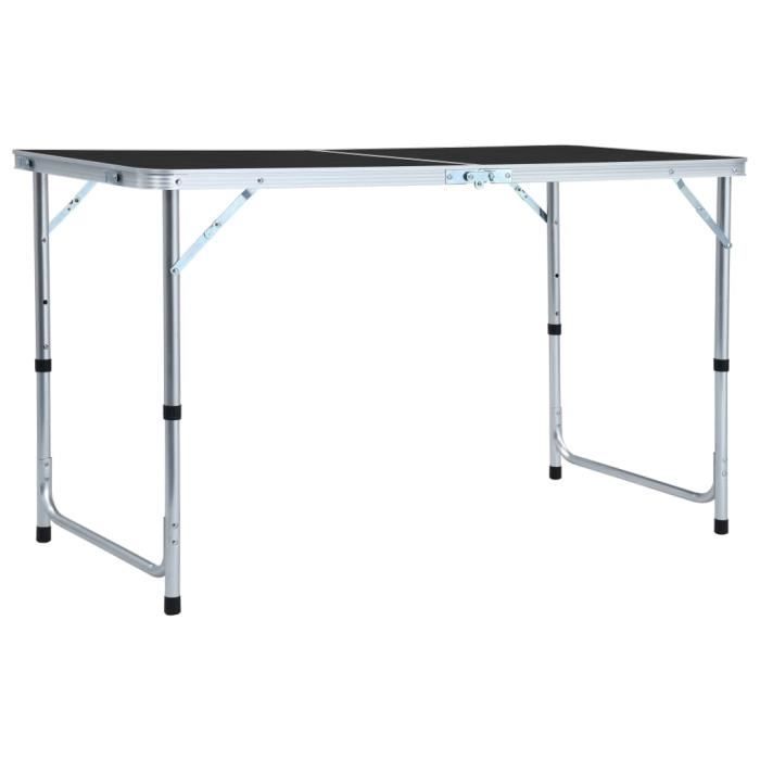 economique - 4056 table d'extérieur pliable - table de camping - pliable table de salon | meuble de jardin | gris aluminium 120x60 c