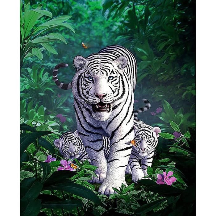 DAERLE Tigre Sous L'eau Peinture Diamant, 5D Diamond Painting