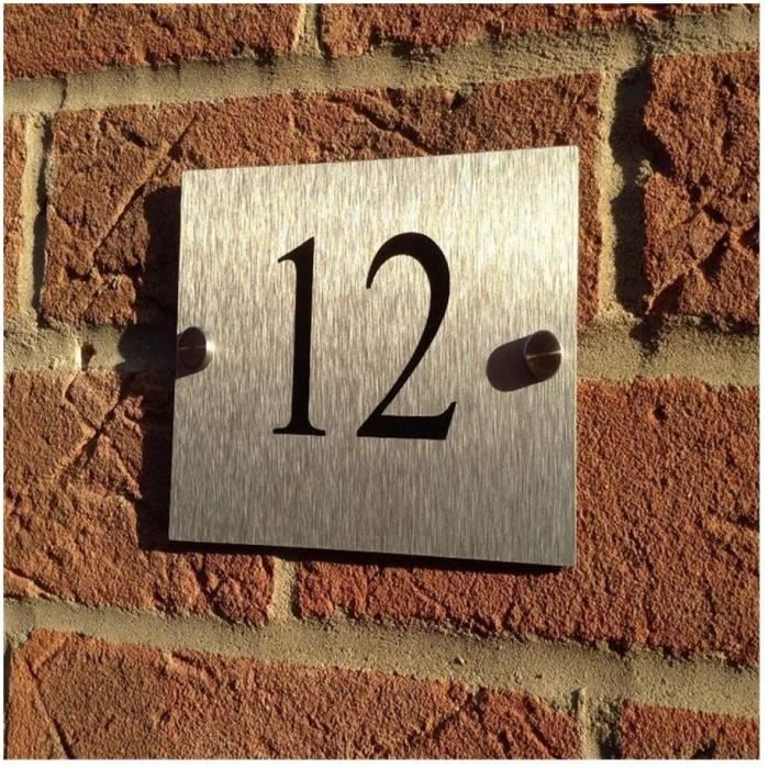 Numéro de maison numéro de la maison moderne numéro de la maison plaque  maison plateau dargent extérieur matériau composite en alu - Cdiscount  Bricolage