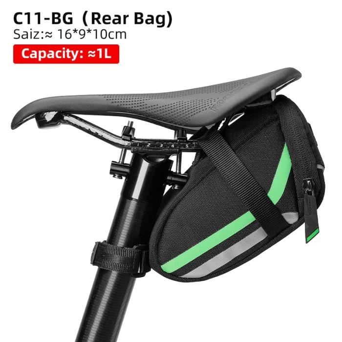 PANIER VELO,C28-1--sac de selle de vélo noir, accessoires de cyclisme, sangle réfléchissante