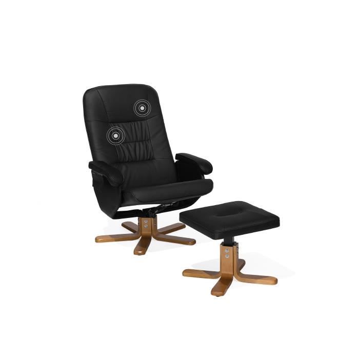 Beliani - Fauteuil massant et chauffant en simili-cuir noir RELAXPRO Beliani - Fauteuil massant et chauffant en simili-cuir noir RELAXPRO
