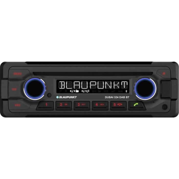 Blaupunkt DUBAI-324 DABBT Autoradio tuner DAB+, kit mains libres bluetooth, port pour commande au volant