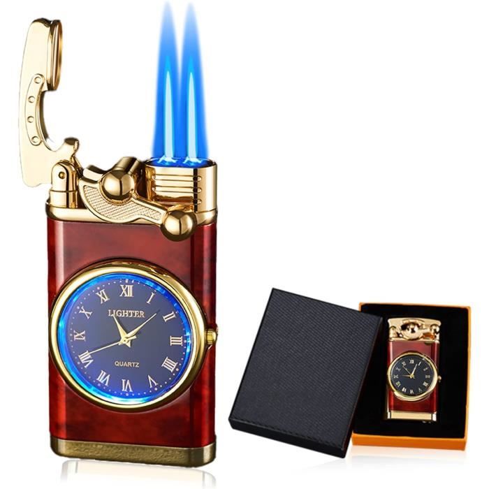 Briquet Gonflable Rétro SPORWAY - Double Flamme Coupe-Vent, Design Classique Élégant, Idéal Cadeau Hommes Et Pères Avec Boîte