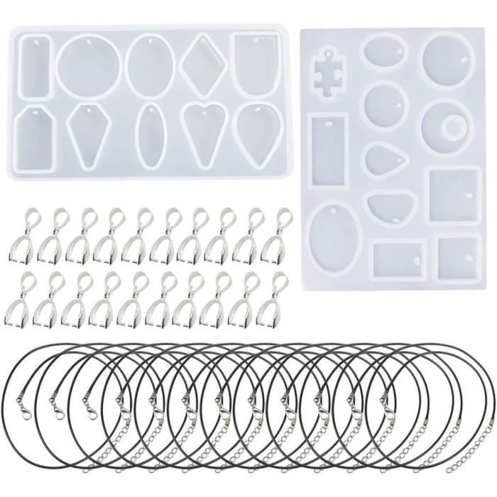 Moules En Silicone Pour Résine Et Cire - Formes Variées Avec Trou De Suspension - DIY Bijoux Et Décoration