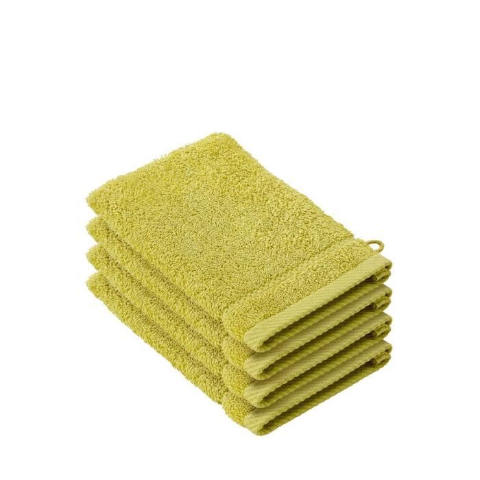 Lot De 4 Gants De Toilette Coton Stephanie - 540g/m², Couleur Faucon Marron