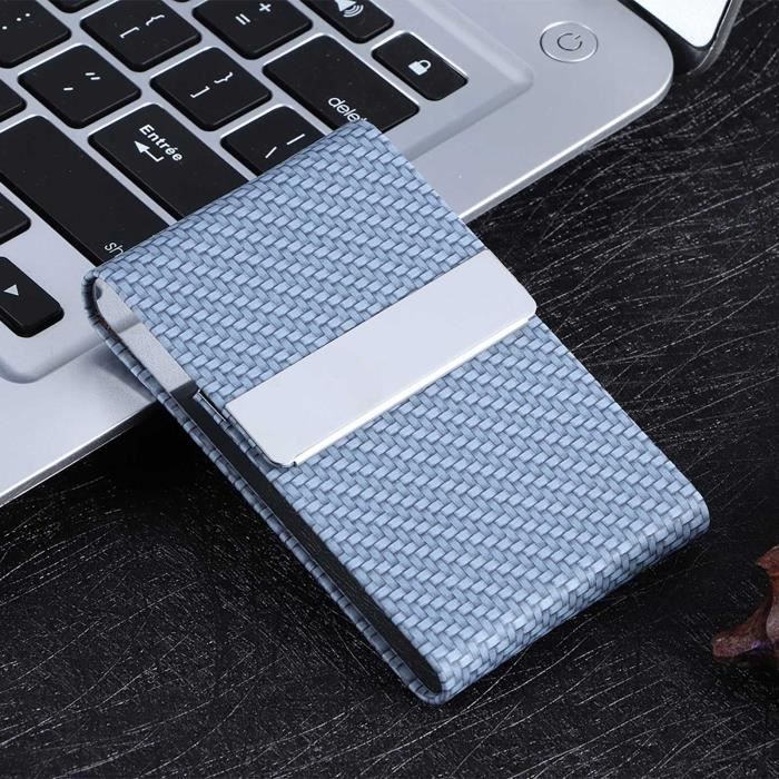 Porta Biglietti Da Visita In Pelle PU - Custodia Elegante Per Uomo E Donna, Blu - Foto 6