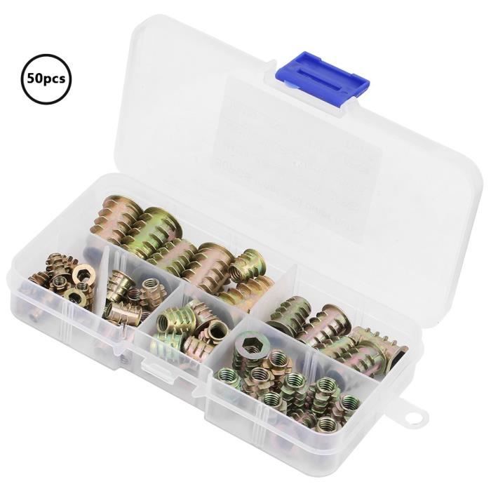 SURENHAP écrou hexagonal 50pcs M6 en alliage de zinc à l'intérieur des écrous à six pans creux