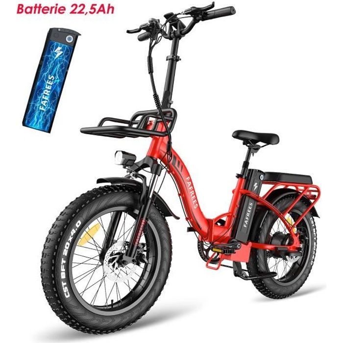 Vélo électrique FAFREES F20 MAX 500W 48V 22,5Ah max 45km/h Rouge avec Cadeau Pompe