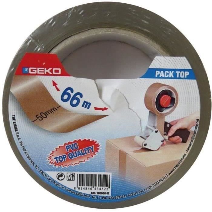 Adhésif emballage PVC - 50 mm x 66 m - transparent